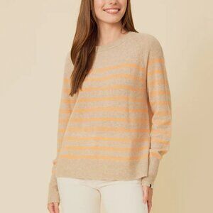 One Grey Day Sloane Cashmere Pullover - Oatmeal Combo